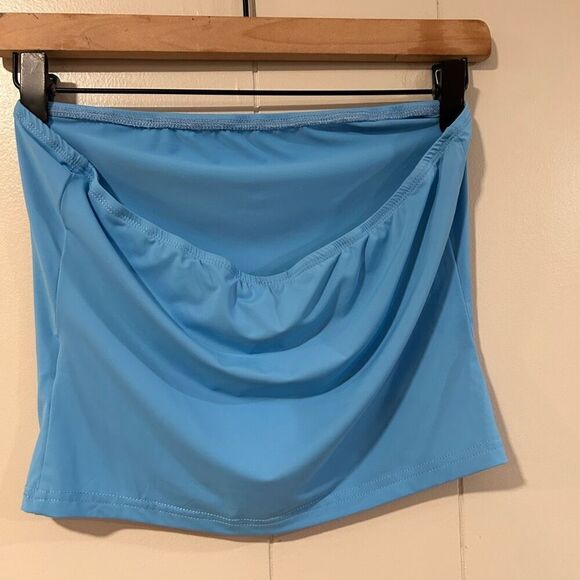 Princess Polly baseline strapless rib top blue size 6 - Picture 2 of 6